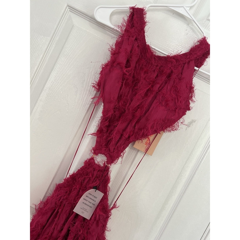 Cult Gaia Theia Dress XS Peony Pink Cutout Maxi Dress Resort Vacation Wedding - Picture 3 of 11